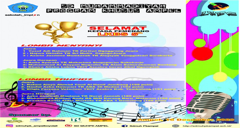 INFO PEMENANG LOMBA KREASI SISWA BERBAKAT 5th ( LKBS ) 2020